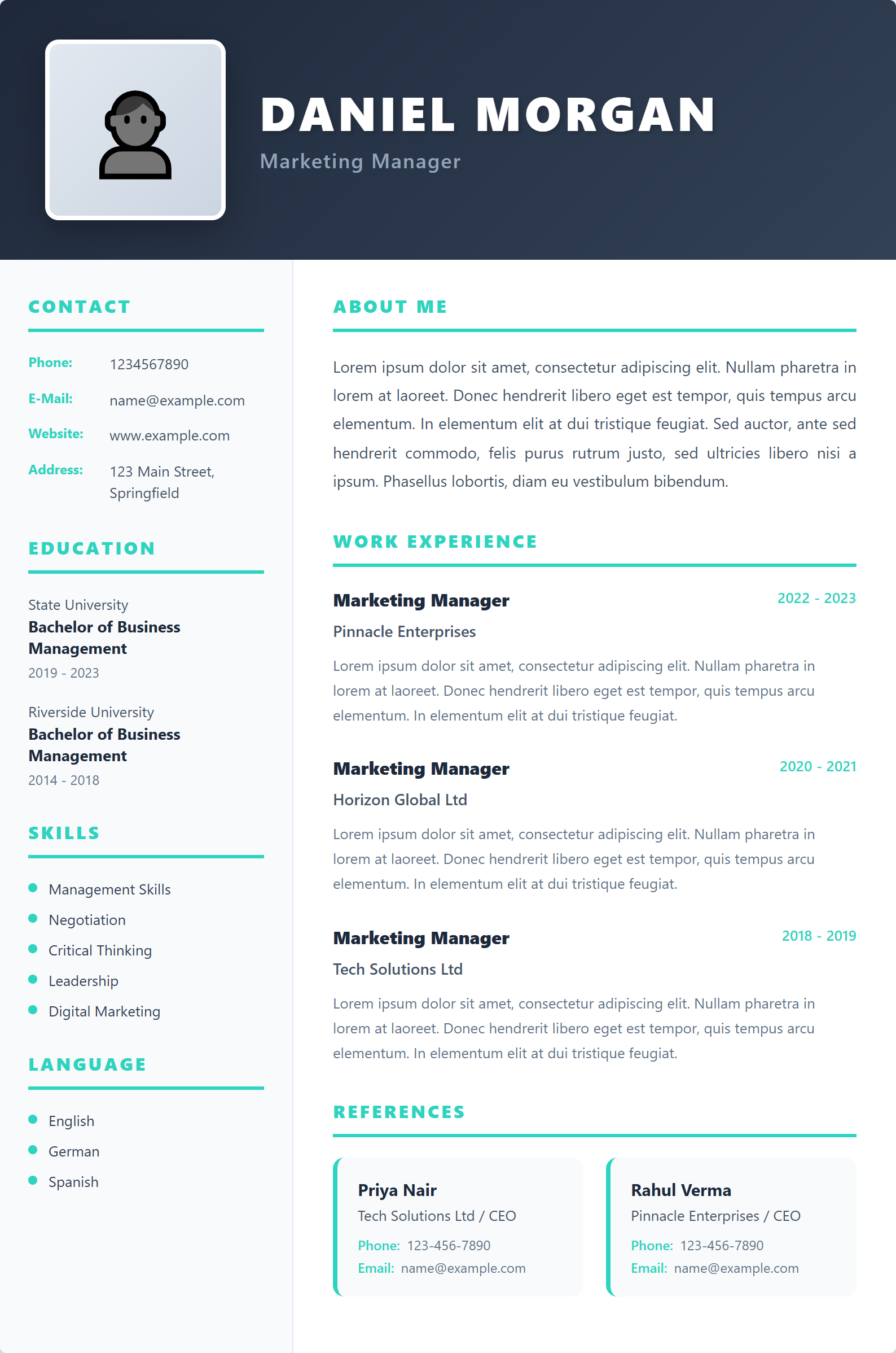 Teal Modern - Professional